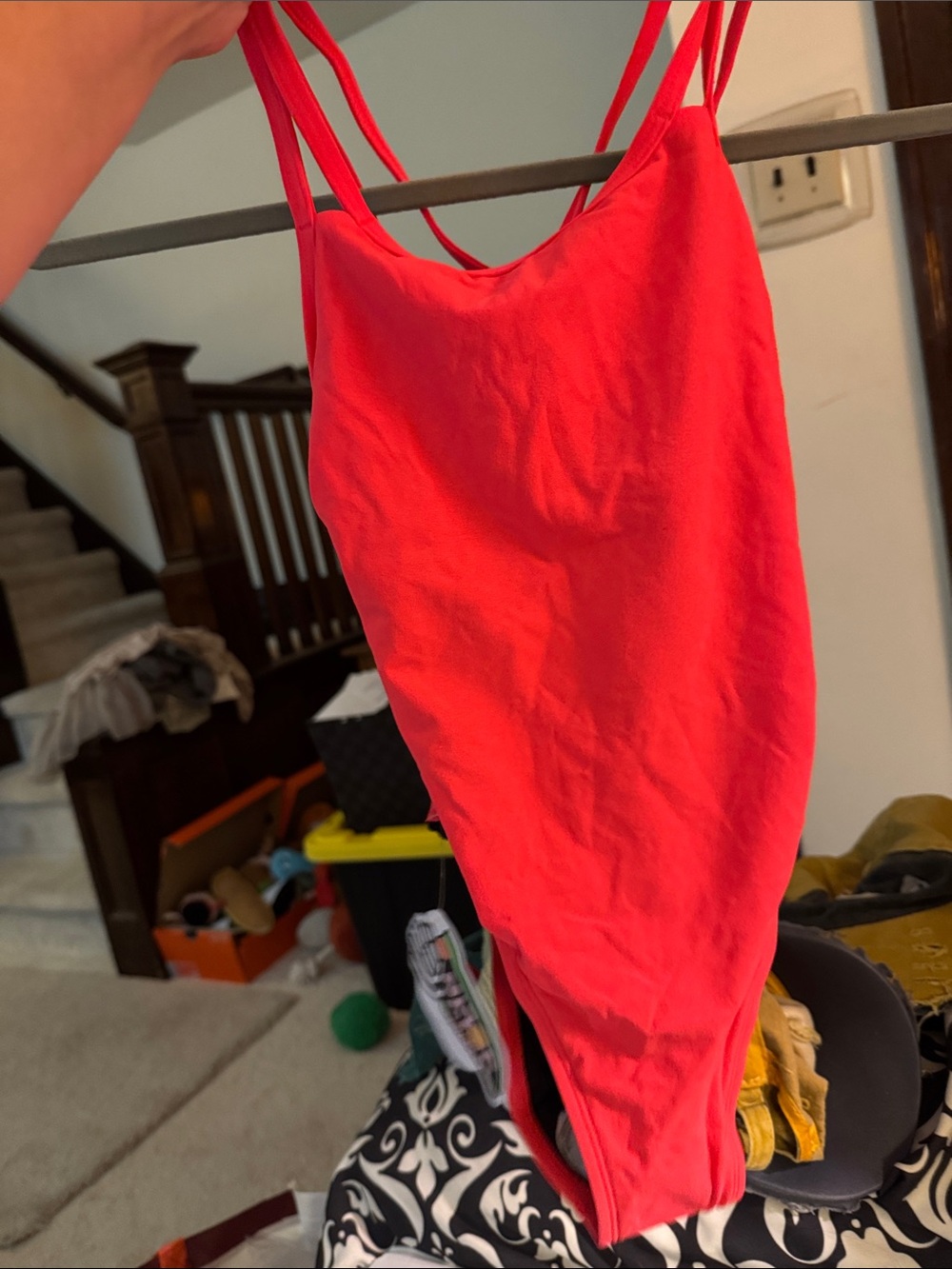 Jolyn Neon Strawberry One-Piece Swimsuit with Strappy Back